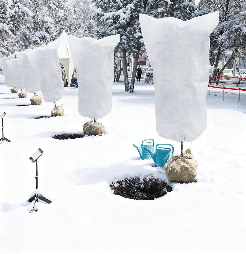 EAONE Plant Covers Freeze Protection 47x71”, Set of 4 Winter Frosts Cloth for Outdoor Plants, Reusable Frost Blankets Tree Wrap Protector for Shrub Cold Weather Bird Insect Prevention, White - Image 5